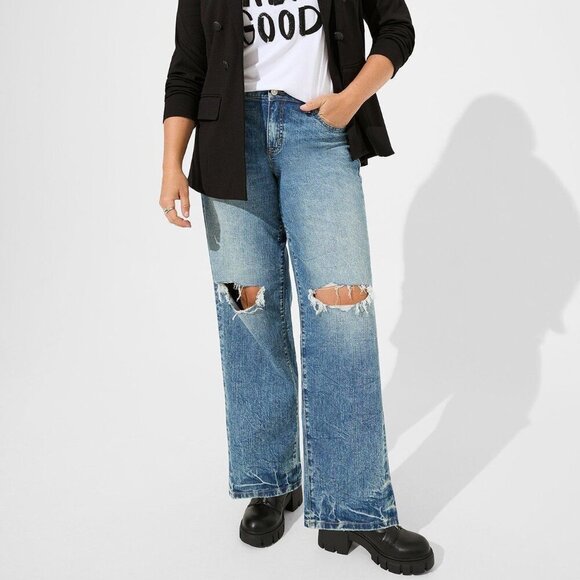 torrid Denim - Torrid Perfect Wide Leg Vintage Stretch Mid-Rise Jean, size 16 TALL